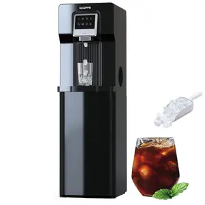 IKT&SOOPYK Bottom Loading Water Dispenser with Ice Maker ,18lbs Ice/24H ,9 Cubes in 8 Mins, 3 & 5 Gallon Bottles,for Home/Office, Black (No Hot Water)