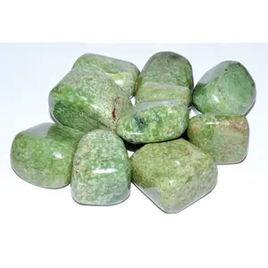 Grossularite Green Garnet Tumbled Stones 1 lb Abundance Crystal Bulk