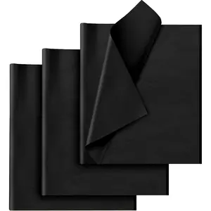 50 Sheets Black Tissue Paper for  Bags - Black Wrapping Tissue Paper Bulk for Weddings Birthday DIY Project Halloween Christmas  Wrapping Crafts Decor (14 x 20 Inch)