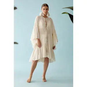 Cream cotton overgarment cape