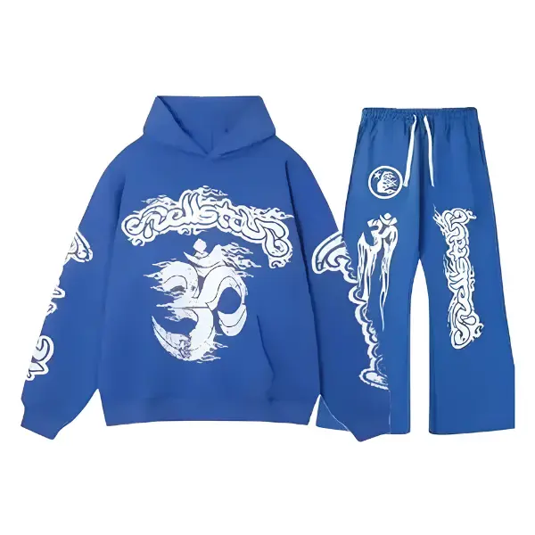 Limited Hellstar Oversized Hoodie - Unisex Basic Solid Pullover Jacket, Casual Street Style 2-Piece Graphic Sports Suit, Black Daily Wear Hooded Sweatshirt