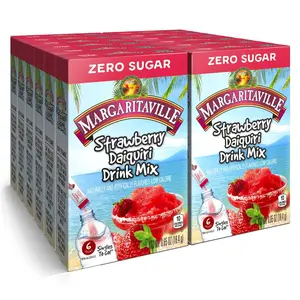 Margaritaville Singles To Go Strawberry Daiquiri Flavored Drink Mix, Non-Alcoholic Powder Sticks, 12 Boxes (72 Total Servings)