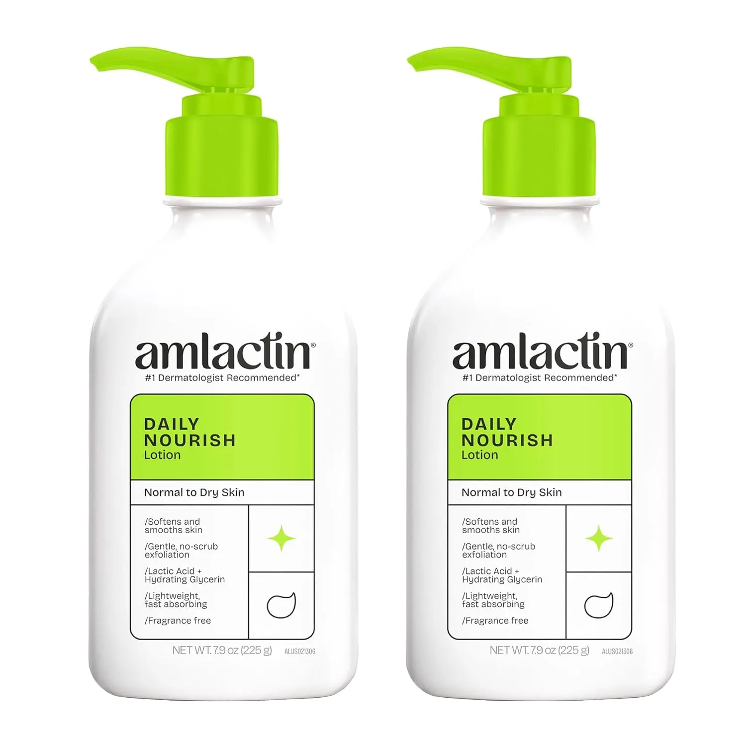 AmLactin Daily Nourish Body Lotion, 12% Lactic Acid, 7.9 oz, 2 Pack