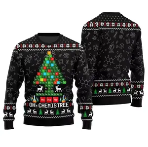 Funny Oh Chemistree Christmas Sweater – Chemistry Science Holiday Knit Pullover | Ugly Xmas Sweater for Teachers & Students