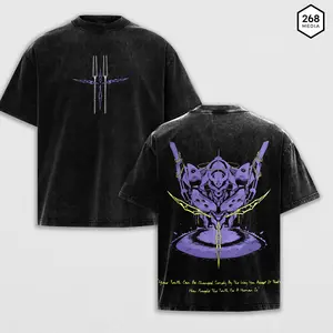 Neon Genesis Evangelion Tee – Vintage Washed Anime T-Shirt ,Hoodie & Sweatshirt Mecha Manga Merch,  Streetwear, Aesthetic Grunge Style, Heavyweight Cotton, Shinji Ikari, Rei Ayanami, Asuka, Anime Gift designer shirts anime merch