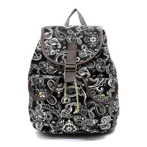 Paisley Printed Canvas Backpack