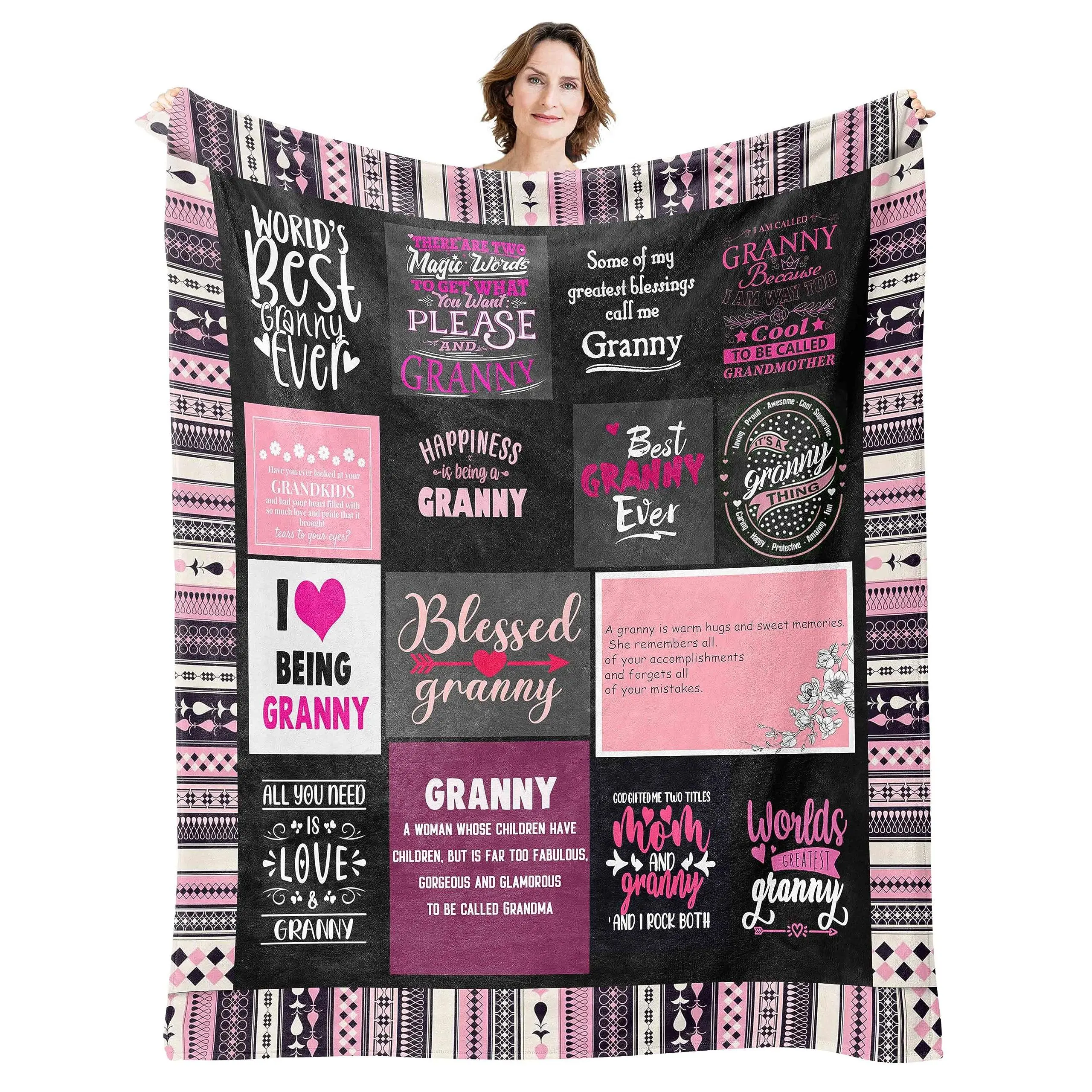 Best Granny Blanket Gifts for Grandma from Grandchildren Throw Blanket Mothers Day Birthday for Granny 50” X 60”