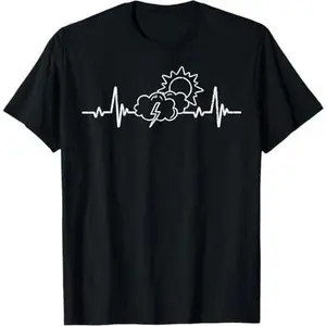 Weather Heartbeat Funny Meteorology Meteorologist Graphic T-Shirt