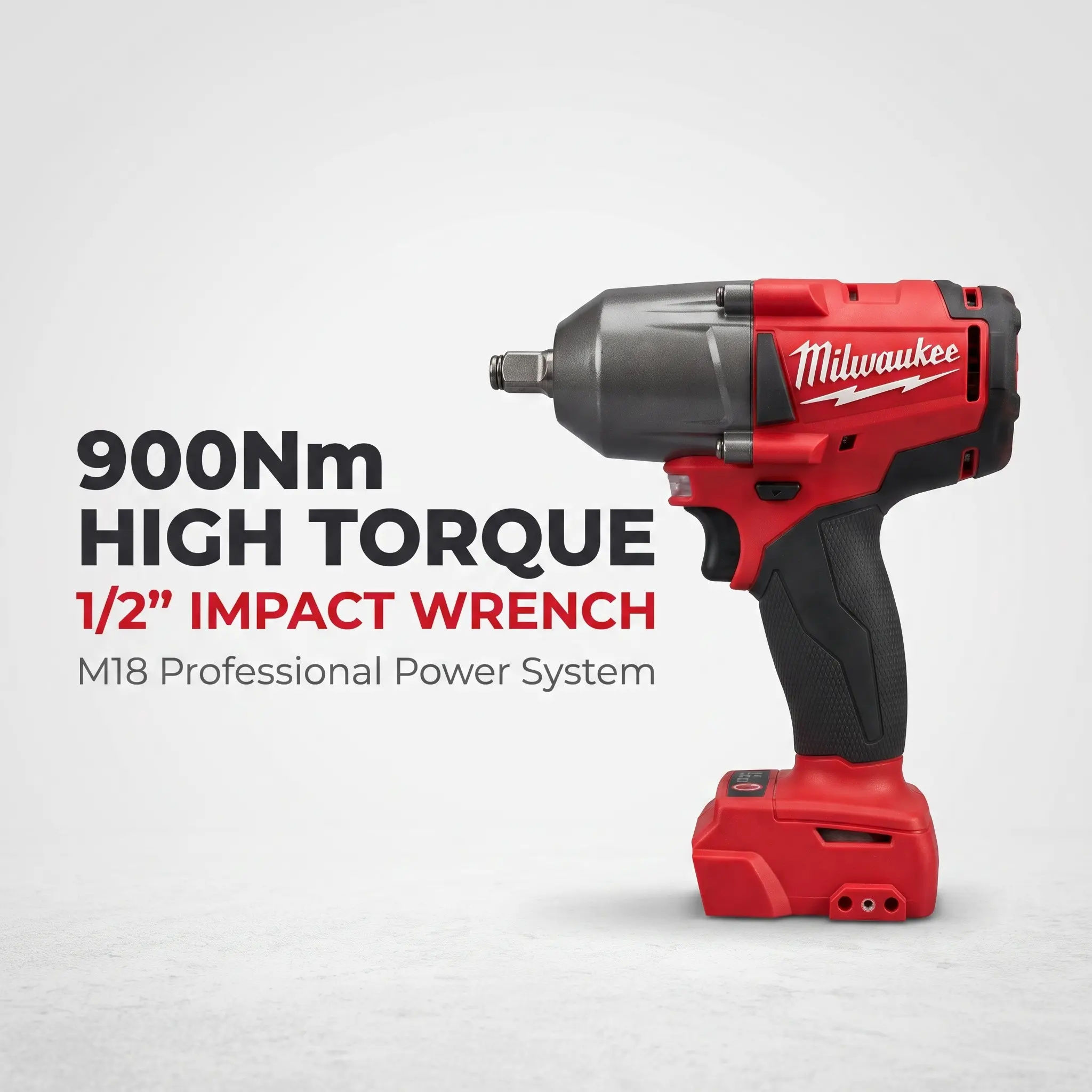 Milwaukee M18 FMTIWF12 1/2" High-Torque Impact Wrench Power Tool - 900Nm Breakaway Torque, 4-Mode Drive Control, Heavy Duty for M22 Bolts, Heavy Equipment Applications, Power Tools