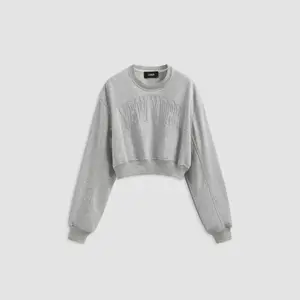Cider [size 2-10] Terry Round Neckline Graphic Crop Sweatshirt