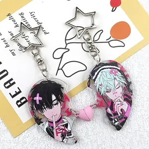 Anime ALIEN STAGE IVAN & TILL Cosplay Keychain Unisex Acrylic Bag Pendant Kawaii Key Ring Accessory Props Christmas Gifts