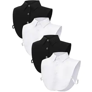 4Pcs Fake Collar Detachable Collars Women's Half False Shirt Neckband Dickey Tops Collar for Women ( Black/White) - Home Improvement.