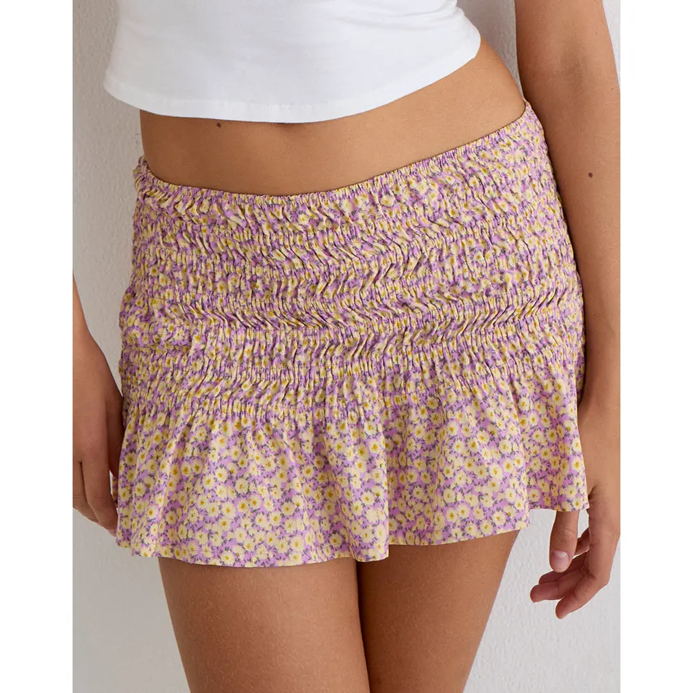 Nalesa Mini Skirt in Flower Fun Lilac Lemon