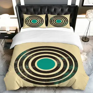 3PCS Duvet Cover Set, 1 Duvet+2 Pillowcases(Without filler), Retro Geometric Modern Vintage Abstract Target theme, Christmas bedding set, Stylish Bedroom Decor Suitable for decoration Bedroom Living Room Guest Room Hotel.