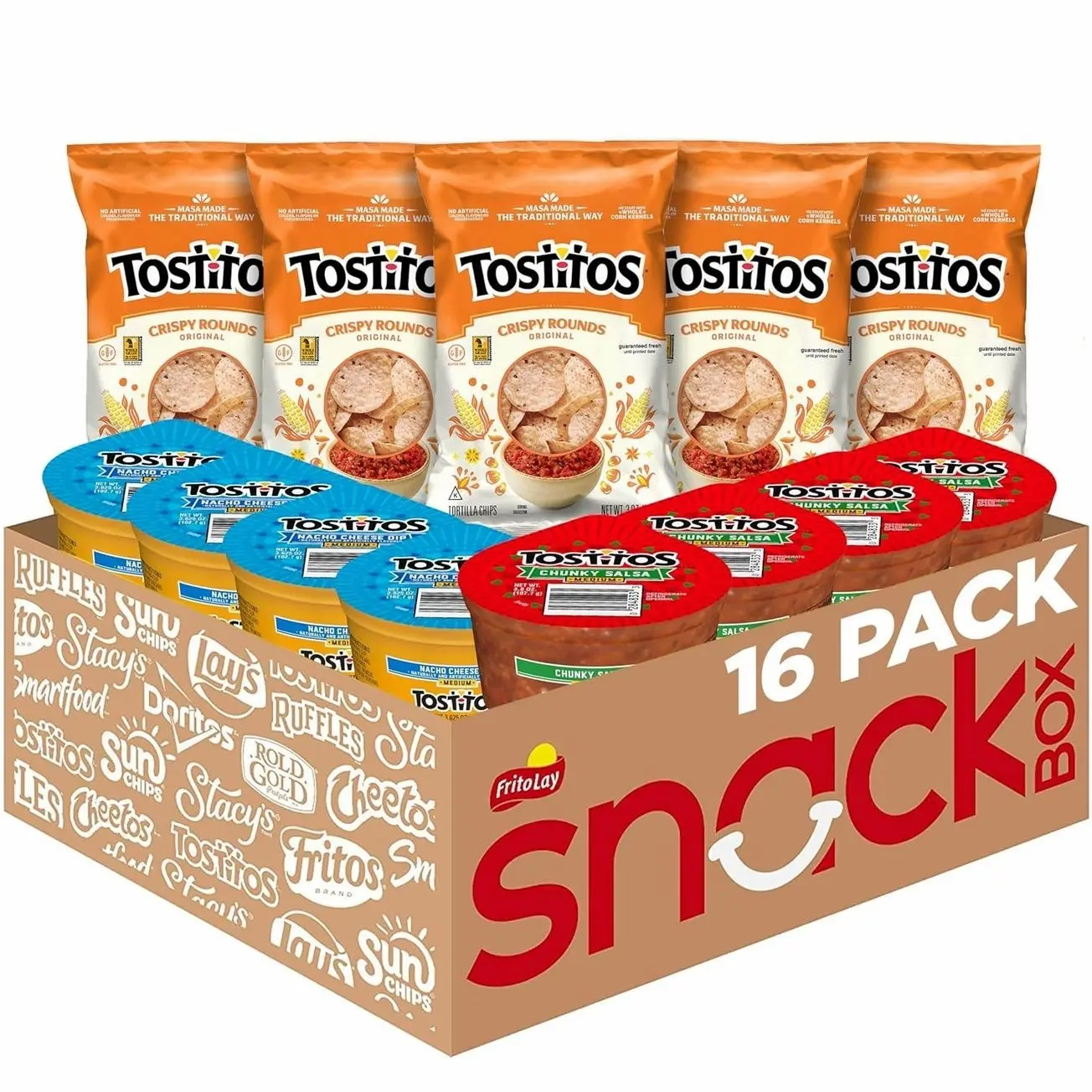 Tostitos Tortilla Chips Chip and Dip Pack, 3 Oz Crispy Rounds and 3.8 Oz Medium Dip, 1 Set