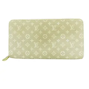 Pre-owned Louis Vuitton Canvas Small Leather Goods Monogram Mini Lin long zip around wallet