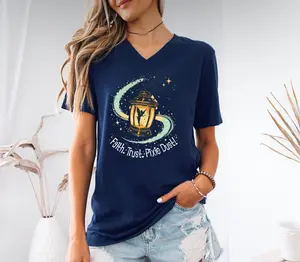 V-Neck Navy Faith, Trust, and Pixie Dust Tee