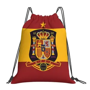 1pc Spain National Football Drawstring Bags Outdoor Sports Portable Storage Bag Bundle Pocket Rope Bag