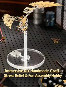 #tiktokshopmemorialday Gold Plated Mechanical Wings Electric Assembly Model, Automatic Movable Wings, Premium Stereo Metal Texture, DIY Hand Assembled Craft Ornament, Parent-Child Interactive Educational Toy,   Holiday Gift