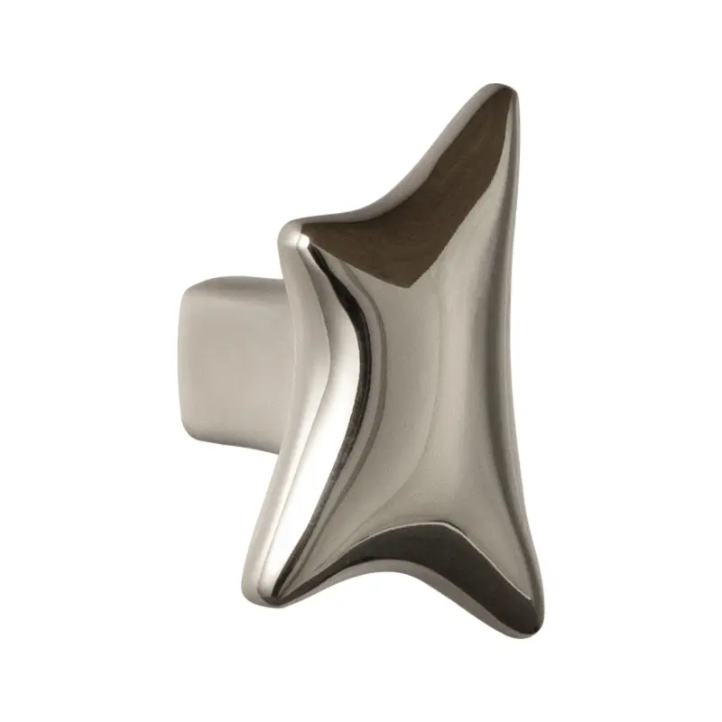 Goo-Ki 2 Pack Polished Nickel Irregular Knob - Creative Solid Brass Starburst Handle for Modern Cabinets