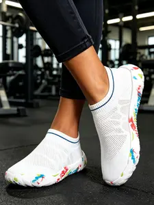 Unisex Slip-On Breathable Fitness Shoes, Sporty Wide Fit, Anti-Slip Rubber Sole, 4 Color Options, Ideal for Gym, Yoga, Casual Wear, Athletic Gym Footwear