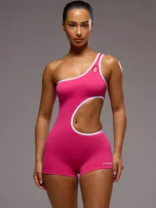 DORRIS Sport Contrast Cut Out Active Playsuit Unitard Sport Workout Gym Pilates Fitness Daily Girly Casual Hot Sweat Summer