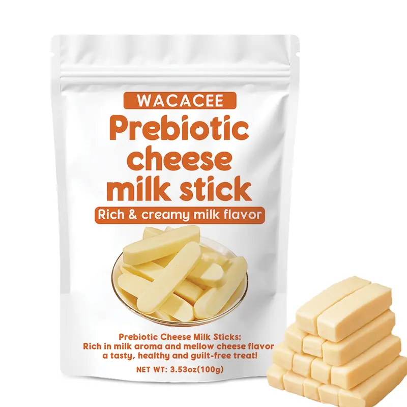 WACACEE Probiotic Cheese Stick Pouch - Ambient, High-Calcium, Milk-Flavored, Portable Fermented Dairy Snacks for Adults, Children, High Protein Snacks, Low Sugar