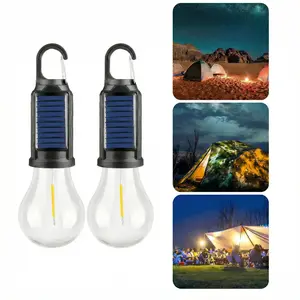 Solar Camping Tent Light with Hook Waterproof LED Lantern Warm Light Outdoor Hanging Lamp for Camping Emergency Hiking Patio Decor 360° Lighting Coverage Solar USB Rechargeable Compact Lightweight Multi-functional Hook