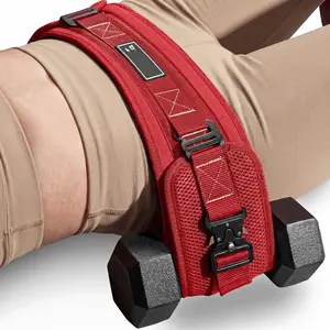Thrust Belt - Dual-Strap Glute Builder for Dumbbells, Plates, Kettlebells (Supports up to 700 lbs) - Comfortable Padded Booty Belt for  & Gym