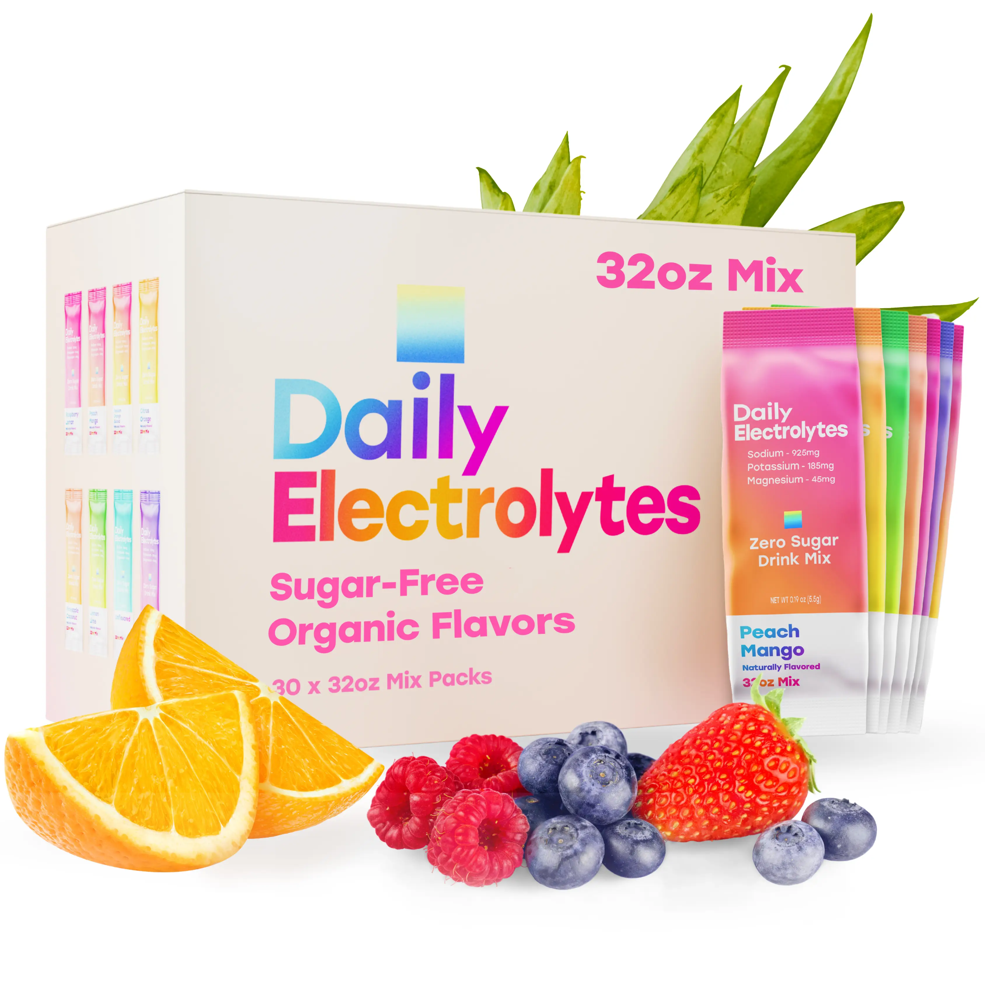 Daily Electrolytes, Himalayan Pink Salt No-Sugar Electrolyte Drink Mix | Hydration Powder Packets Beverage Naturally Sweetened Optimal Mineral Balance