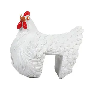 Chicken Decorative Ornament, Home Garden Fence Decoration, Creative Unique Outdoor Art, Chicken Sculpture for Yard, Festive Display Piece
