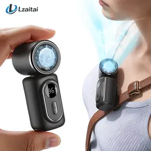 Portable Clip Cooling Plate Fan 5-Speed Mini Rechargeable with 3000mAh Battery 180° Rotation Hands-Free Personal Cooling for Car Stroller Umbrella Backpack Desk Travel Outdoor