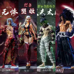 Demon Slayer series figures: Yoriichi Tsugikuni, Daki, Gyutaro, Muzan, and the Twelve Demon Moons.