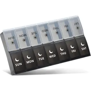 Large Pill Organizer 2 Times a Day, Weekly Pill Case, AM PM Pill Box, Day Night Pill Container 7 Day, Vitamin Case Medicine Dispenser Twice a Day