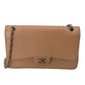 Pre-owned CHANEL leather Crossbody Bags Classic Double Flap Bag Pink Leather