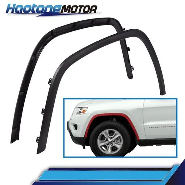 CROSSDESIGN Black Front Fender Flares 1-Pair, Automotive Car Exterior Accessory for 2011-16 Jeep Grand Cherokee Laredo/Limited, Assembly Required, Matches Product Images