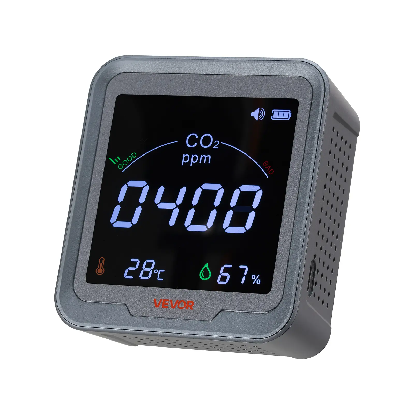 【summerfinds】VEVOR Rechargeable Battery-Powered NDIR Sensor CO2 Monitor ...