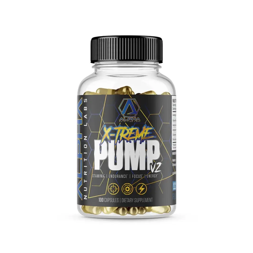 Alpha Nutrition Labs X-Treme Pump 2.0 Pre Workout Supplement - 100 Capsules, Arachidonic Acid, Muscle Growth Support, Energy Boost