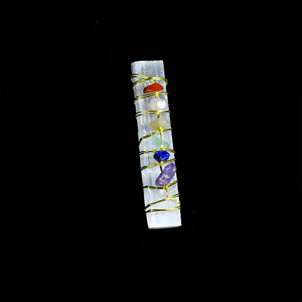 Chakra Selenite Wand