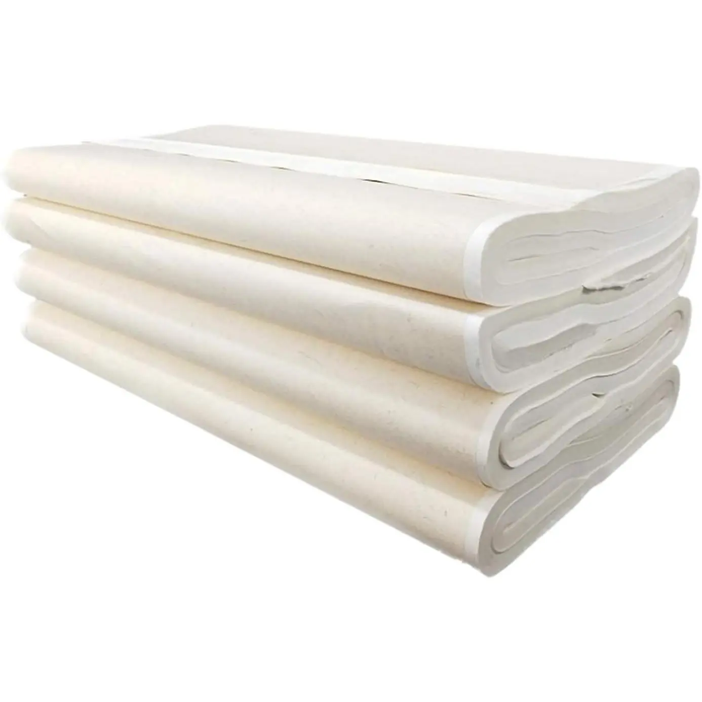 Raw Sheng Xuan Bamboo Pulp Sumi Paper, 13.4x26.7" Calligraphy Art Sheets (100 Sheets) - Blank Grid-Free, Great Ink Absorption for Ink Wash Painting
