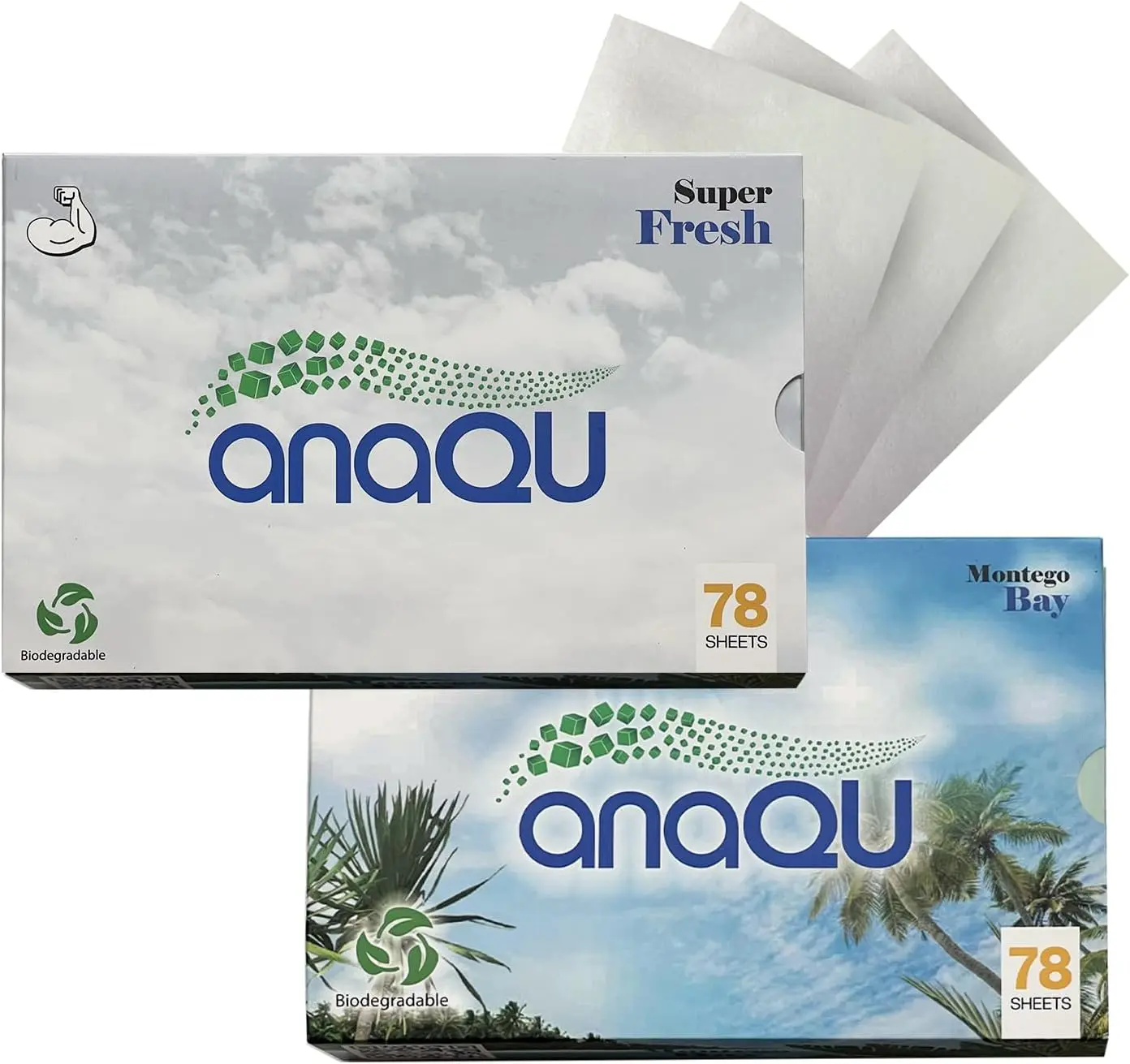 Anaqu Detergent Sheets for Impeccable Clean Clothes | Ideal for Delicate Fabrics & Sensitive Skin | Infant-Safe Cleaning. Eco-Friendly Easy to Use Sheets 78 Sheets per pack