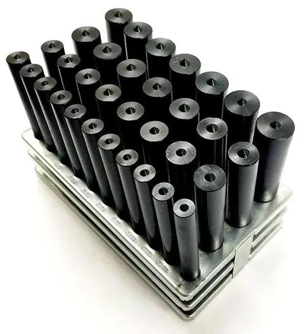 Precise 33-Piece Transfer Punch Hand Tool Kit, 1/2-1" Size Range in 64ths Increments, Longer Life for Hardware Applications