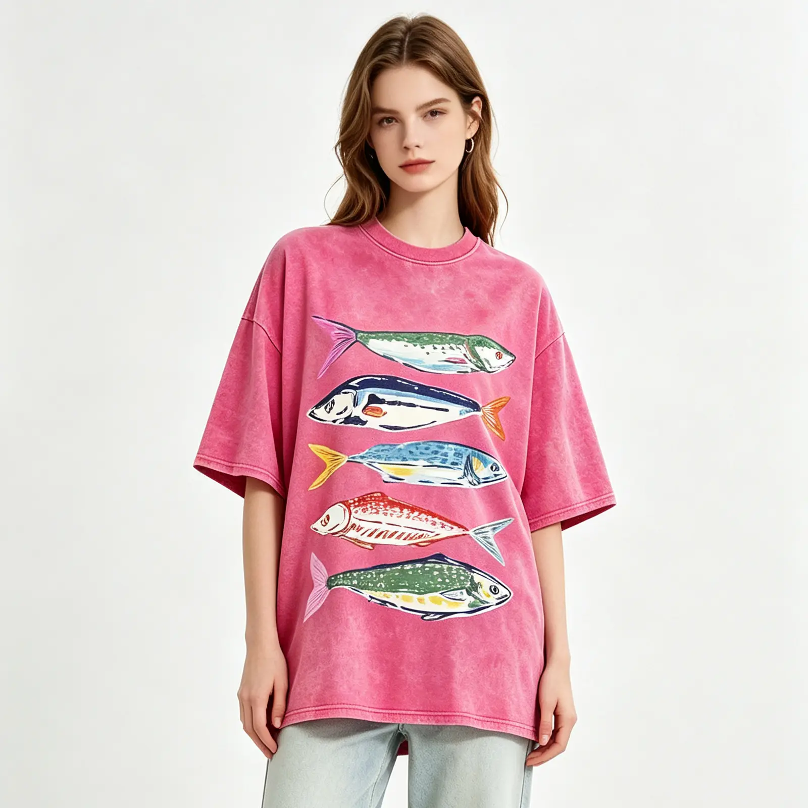 Colorful Fish Shirt : Maximalist Pop Art Sardine Style Tee