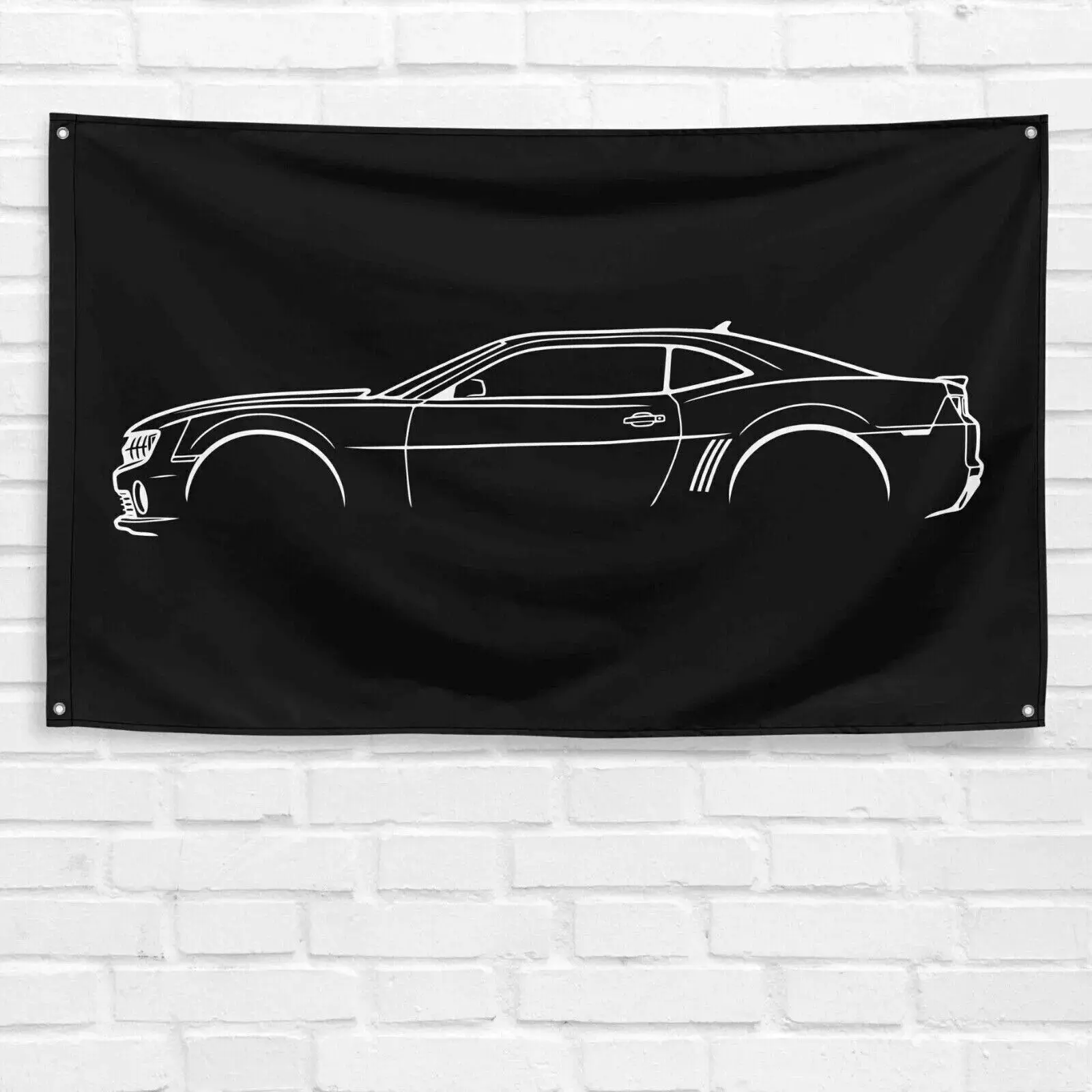 Unbranded & Handmade Polyester 3x5 ft Outdoor Banner, Party Decoration Supplies, Wall Hanging Backdrop for Camaro Fans, 2010 Camaro SS Garage Wall Decor Gift, Outdoor Banners, Single-Sided Print, Sleeve: On The Left Side, Birthday Party Decor