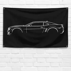 Unbranded & Handmade Polyester 3x5 ft Outdoor Banner, Party Decoration Supplies, Wall Hanging Backdrop for Camaro Fans, 2010 Camaro SS Garage Wall Decor Gift, Outdoor Banners