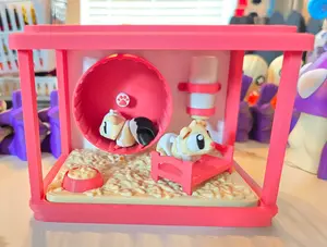 Guinea pig cage with guinea pigs