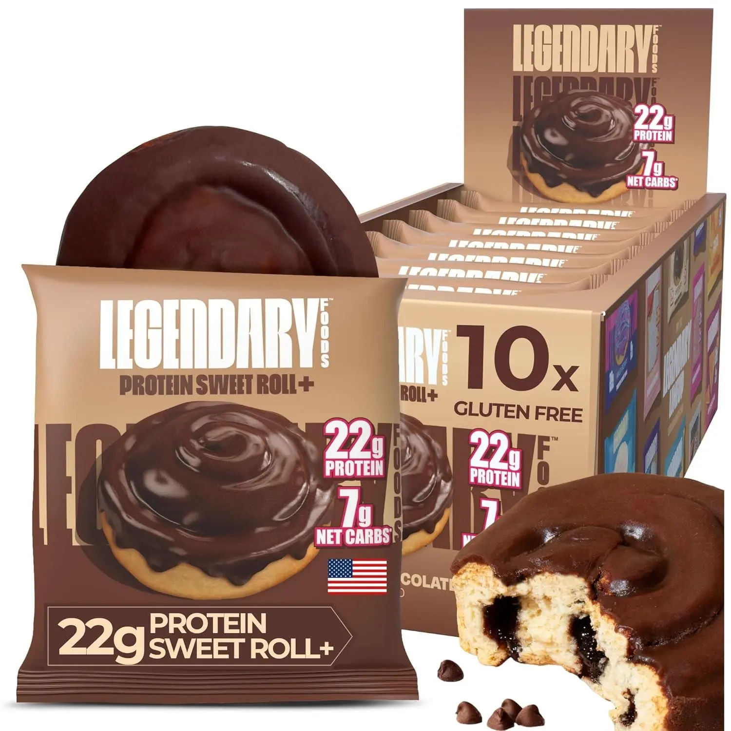 Legendary Protein Sweet Roll Milk Chocolate 2.4 oz 8 ct Tray