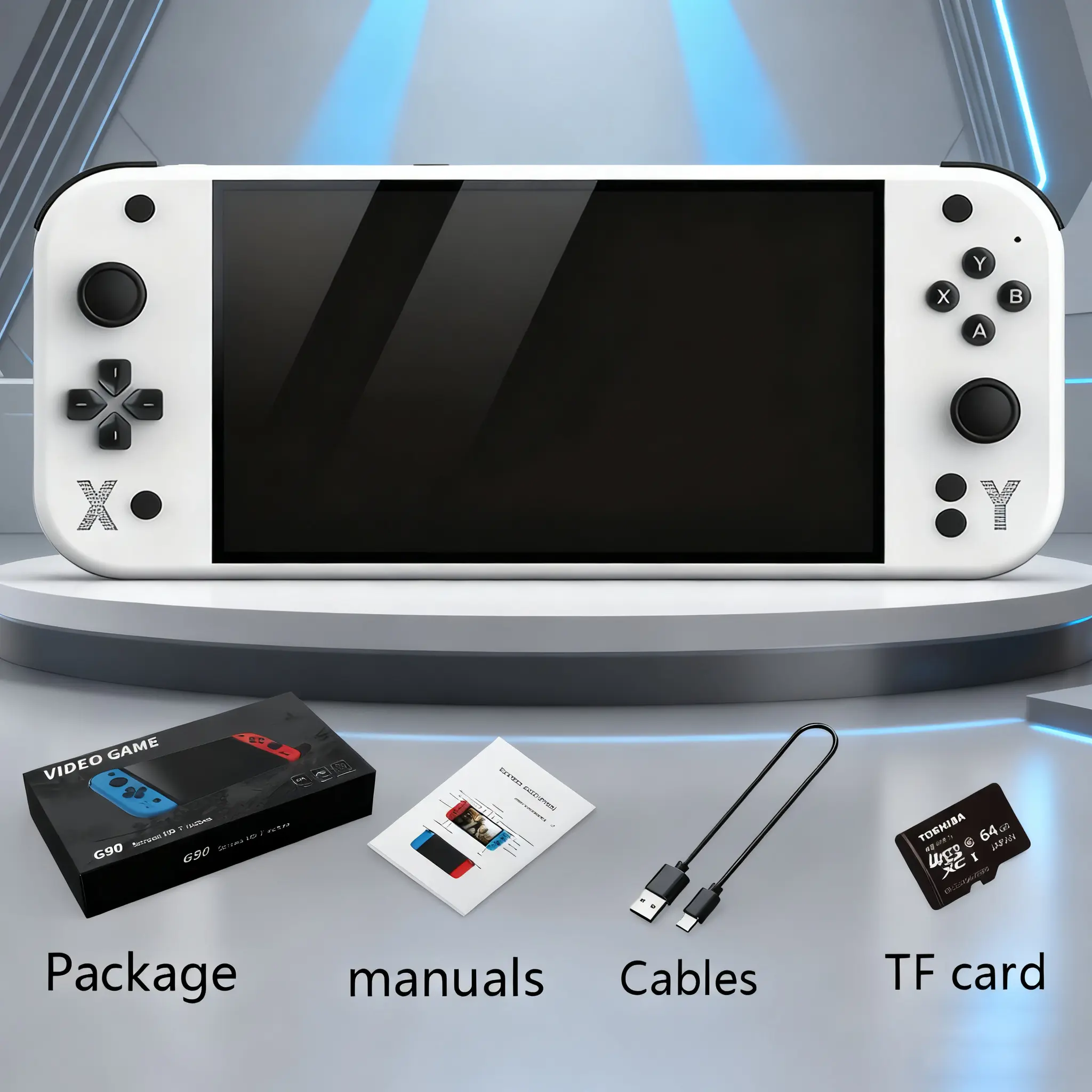 G90 Handheld Game Console, 7-Inch IPS HD Screen, Long Battery Life, USB Charging, Retro Key Layout, Smooth Gaming Performance, Rechargeable Portable Console, Portable Gaming System, Video Game Machine, Handheld Games Console