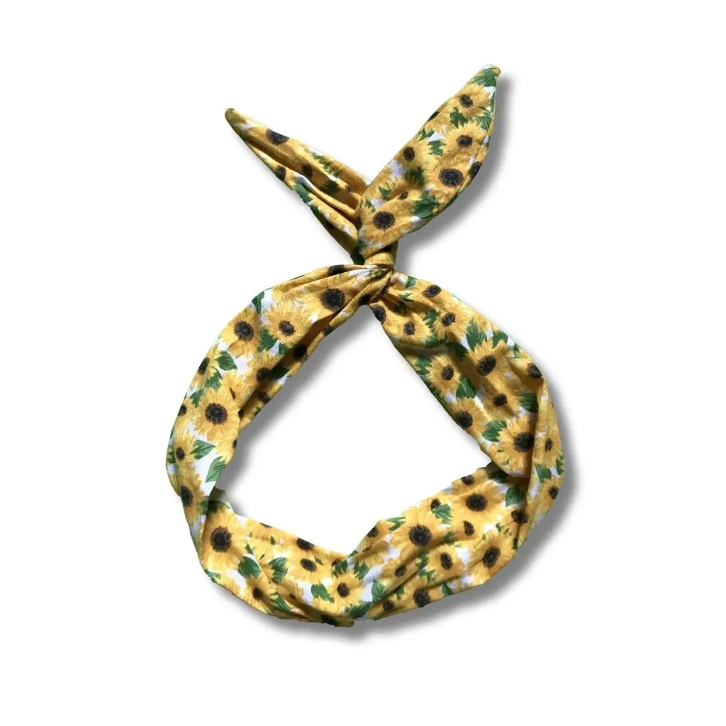 Sunflower Print Wire Headband