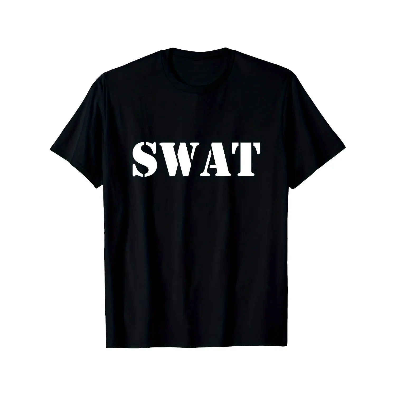 Women's Swat Team Fun Police Graphic T-Shirt, Soft Cotton Blend Short Sleeve Crew Neck Top, Relaxed Fit, Breathable Casual Fashion Wear, Classic Crew, Breathable Fabric, Shortsleeve, Casual Loose Tee